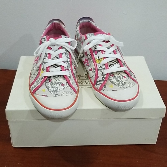 Coach women's Barrett ppy grff heart sneakers - Picture 11 of 16
